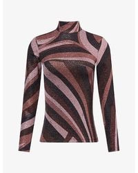 PUCCI - Iride Print High-Neck Lurex Top - Lyst
