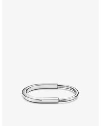 Tiffany & Co. - Lock 18ct White-gold Bangle Bracelet - Lyst