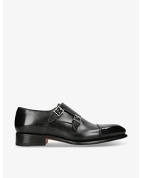 Santoni - Carter Double-Buckle Leather Monk Shoes - Lyst
