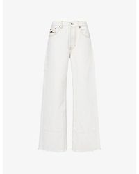 COACH - Wide-Leg Contrasting-Topstitching Denim Jeans - Lyst