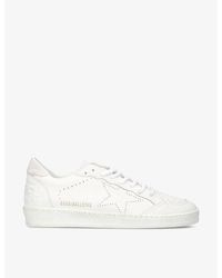 Golden Goose - Ballstar Logo-Embroidered Leather Low-Top Trainers - Lyst