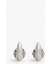 Dominic Jones Thorn Small Rhodium-plated Silver Stud Earrings - Metallic