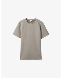 Reiss - Bradley Stitched-Trim Stretch Woven-Blend T-Shirt - Lyst