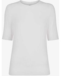 Whistles - Essential Crew-neck Ribbed Stretch-woven T-shirt - Lyst