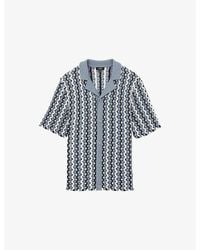 Reiss - Textured-Knit Camp-Collar Cotton-Blend Shirt - Lyst