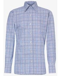 Tom Ford - Blue Spread-collar Slim-fit Cotton-poplin Shirt - Lyst