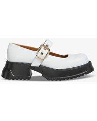 Marni - Contrast-sole Leather Heeled Mary Jane Shoes - Lyst