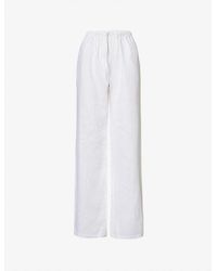 AEXAE - Straight-leg Mid-rise Linen Trousers - Lyst