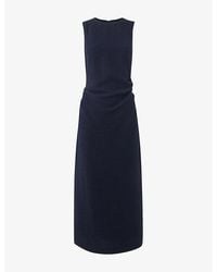 Whistles - Nora Textured Woven Midi Dress - Lyst