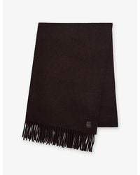 Sandro - 4S Logo-Patch Wool Scarf - Lyst