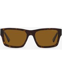 Prada - Pr 25zs Rectangle-frame Tortoiseshell Acetate Sunglasses - Lyst