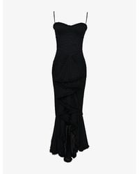 House Of Cb - Gabbi Ruffle-Trim Stretch-Woven Maxi Dress - Lyst