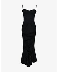 House Of Cb - Gabbi Ruffle-Trim Stretch-Woven Maxi Dress - Lyst