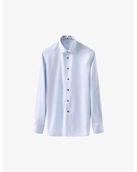 Eton - Floral-collar Regular-fit Signature Organic Cotton-twill Shirt - Lyst