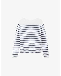 The White Company - Breton-Stripe Round-Neck Wool And Cashmere-Blend Jumper - Lyst