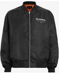 AllSaints - Underground Logo-print Woven Bomber Jacket - Lyst