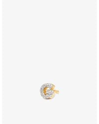 Missoma - Pavé Initial G 18Ct Vermeil And Cubic Zirconia Single Stud Earring - Lyst