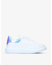 Alexander McQueen - Show Metallic-trimmed Leather Trainers - Lyst