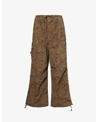 Jaded London - Parachute Camouflage Wide-Leg High-Rise Cotton-Poplin Trousers - Lyst