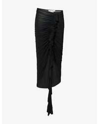 Nensi Dojaka - Frilled-Trim Asymmetric-Hem Stretch-Jersey Midi Skirt - Lyst