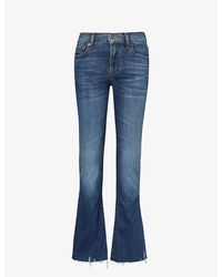 7 For All Mankind - Bootcut Flared Low-rise Stretch-denim Jeans - Lyst