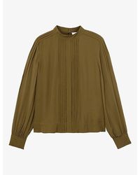 Reiss - Ottilie Pintuck-Detail Woven Blouse - Lyst