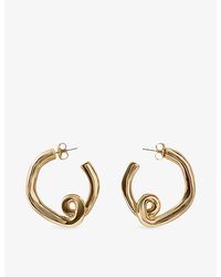 Claudie Pierlot - Claudie Engraved-Plated Brass Stud Earrings - Lyst