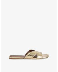 Zadig & Voltaire - Azora Metallic-Leather Mules - Lyst