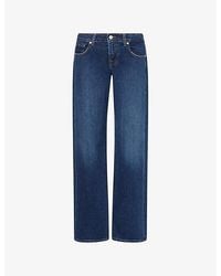 7 For All Mankind - Low-Rise Straight-Leg Denim Jeans - Lyst