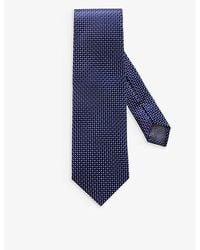 Eton - Geometric-Pattern Silk Tie - Lyst