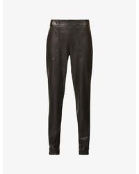 Spanx - Leather Like Tapered-leg Mid-rise Stretch Faux-leather jogging Botto - Lyst