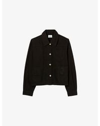 Claudie Pierlot - Branded-Button Denim Worker Jacket - Lyst