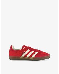 adidas - Gazelle Indoor Pinstriped Satin And Suede Low-Top Trainers - Lyst