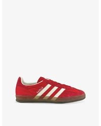 adidas - Gazelle Indoor Pinstriped Satin And Suede Low-Top Trainers - Lyst