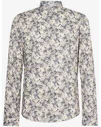 IKKS - Liberty Rose-print Slim-fit Cotton-poplin Shirt - Lyst