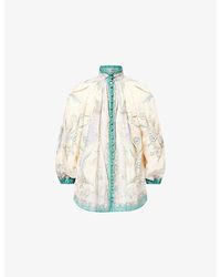 Zimmermann - Indra Billow Cotton And Linen Blend Blouse - Lyst