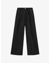 AllSaints - Haze Pleat Wide-Leg Denim-Blend Jeans - Lyst