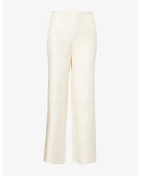 TOTEME - Monogram-Print Silk-Twill Pyjama Bottoms - Lyst