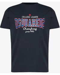 DSquared² - College Logo Text-print Cotton-jersey T-shirt - Lyst