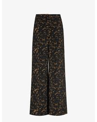 Theory - Abstract-print Wide-leg High-rise Stretch-woven Trousers - Lyst
