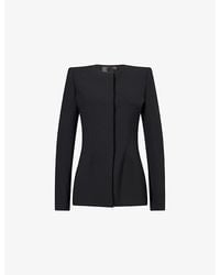 Mugler - Collarless Fitted Wool-Blend Jacket - Lyst