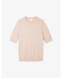 The White Company - Slim-fit Knitted Recycled Cotton-blend T-shirt X - Lyst