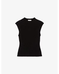 Claudie Pierlot - Sleeveless High-Neck Knitted Top - Lyst