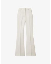 Reiss - Priya Flared-Leg Woven Trousers - Lyst