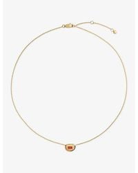 Monica Vinader - Gemdrop Soft Oval 18Ct Vermeil And Onyx Chain Necklace - Lyst