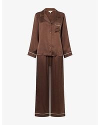 Eberjey - Inez Printed Silk Long Pyjama Set - Lyst
