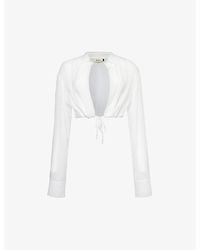 MISBHV - Long-sleeved Tie-hem Recycled Viscose-blend Shirt - Lyst