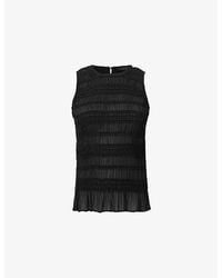 AllSaints - Marion Slim-Fit Shirred Sleeveless Woven Top - Lyst