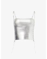 Jaded London - Lace-Up Bandage Stretch-Woven Corset Top - Lyst