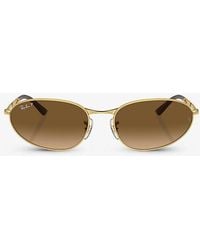 Ray-Ban - Rb3734 Oval-frame Metal Sunglasses - Lyst